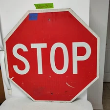 Stop Sign 30" Authentic Retired Street Traffic Road Sign Lot 12-535