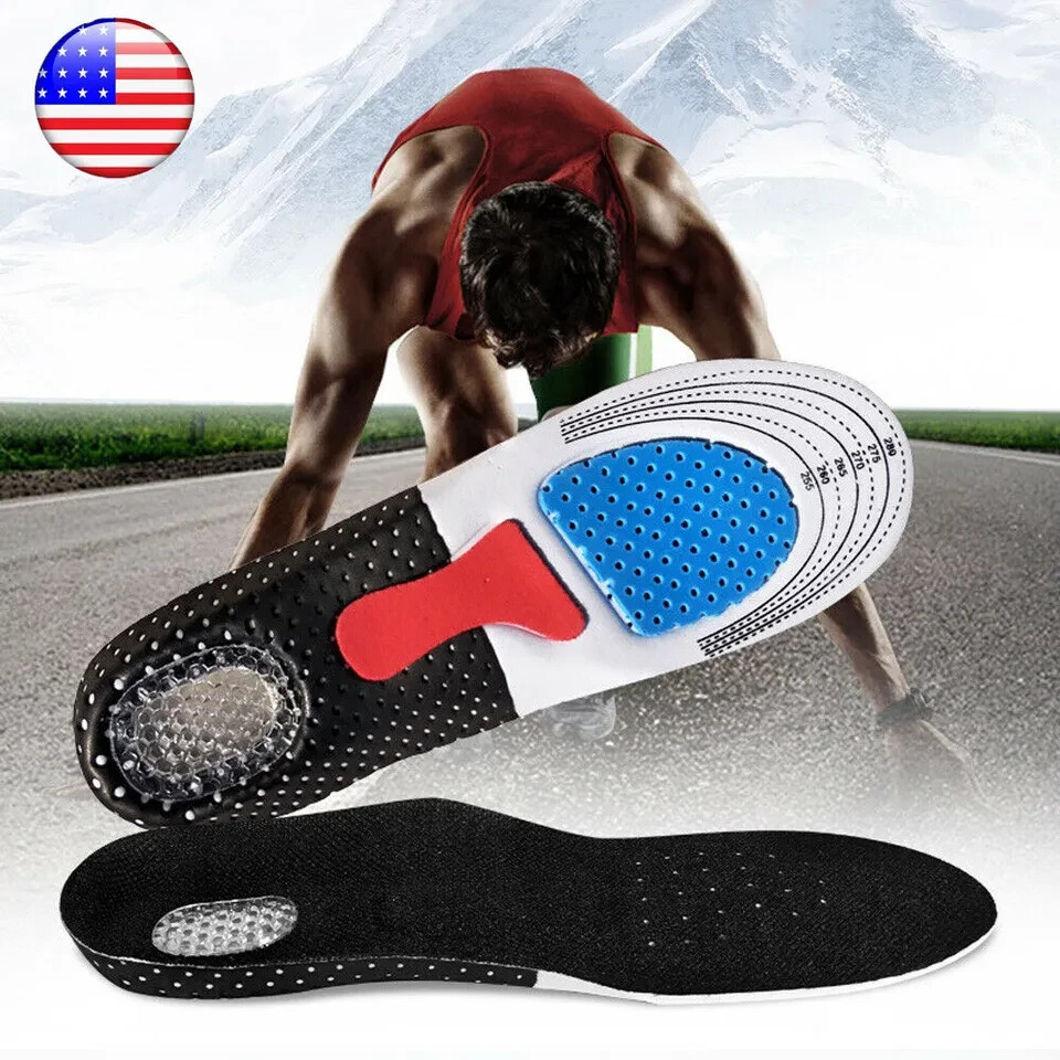 Gel Massaging Shoe Insoles Work Boots Feet Arch Support Orthotic Absorb