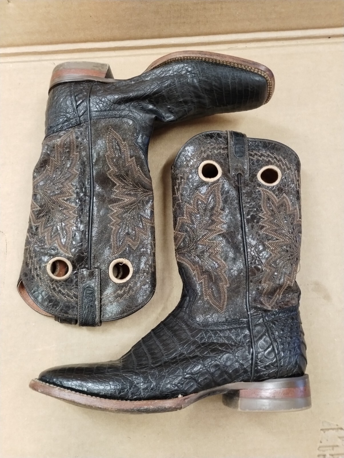 ROCKY WOMEN'S LEATHER COWBOY BOOTS BROWN/BLACK SIZE 9 eBay