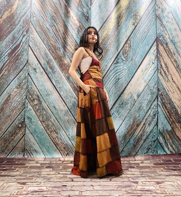 Handmade Boho Baggy Hippy Sleeveless Patchwork Overall Maxi Dress Cotton |  eBay