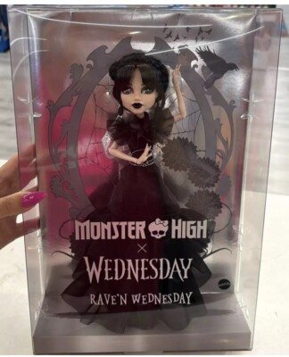 Monster High Skullector Rave 'N Wednesday Doll Jenna Ortega 2024