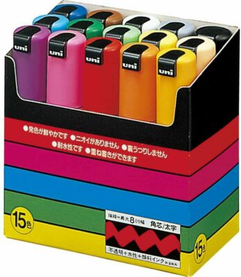 【NEW・F/S】Uni-POSCA PC8K15C Paint Marker Pen Bold Point Set of 15 from JAPAN #017