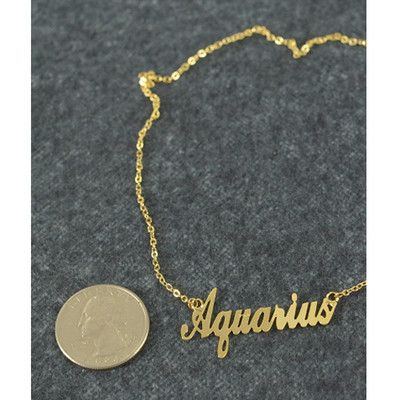 Collier Pendentif Vierge, Signe Du Zodiaque, Triple Plaqué Métal, Argenté, N1121A