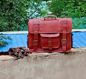 personalized leather satchel