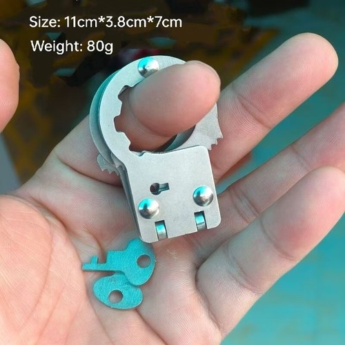 Stainless steel double lock thumb cuffs toy pressure relief cuffs - Picture 2 of 9