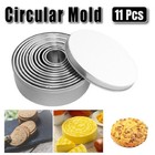 11PCS Stainless Steel Round Biscuit Cookie Cake Cutter Set Pastry Baking Tools