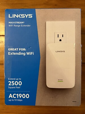 Opened Box  -but Never Used      Linksys RE7000 Max Stream AC1900+ WiFi Extender