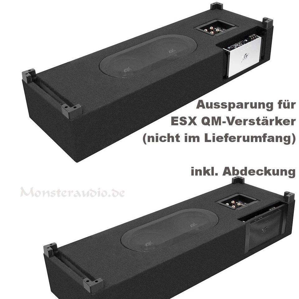 ESX 600 Watt Dual-Bassreflex Subwoofer Flach Bassbox Auto DBX600Q 2 x 165mm Sub - Bild 2 von 2