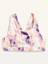 Old Navy Kid Girls PowerSoft V-Back Sports Bra Pink Marbled Size Medium