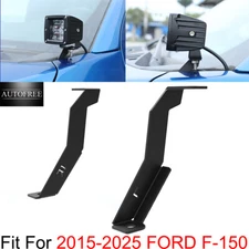 Pair A-Pillar Mount Brackets For 2015-2025 F-150 Hood Ditch Lights Bracket Kit