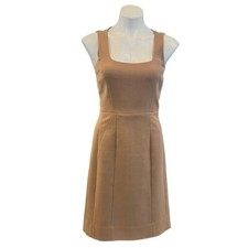 TORY BURCH Azalea Square Neck Woolen Dress Camel Brown Size 6