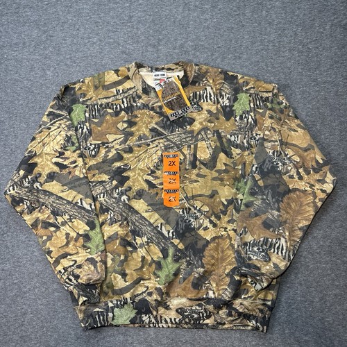 Vintage Jerzees Camo Sweatshirt Mens 2XL Pullover Crewneck Mossy Oak NWT - 第 1/7 張圖片