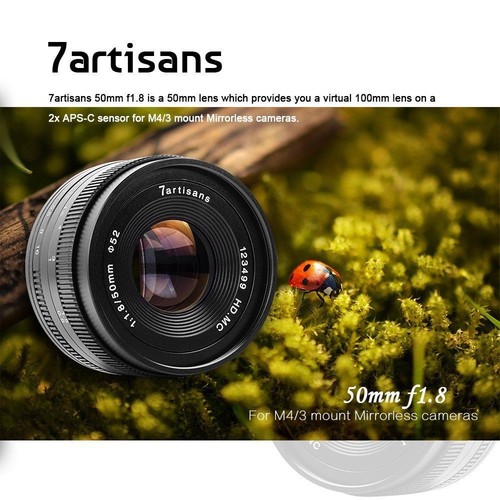 7artisans 50MM F1.8 OBIETTIVO FISSO MANUALE FUJIFILM attacco X nero x-pro2 x-T20 x-H1 - Foto 3 di 4