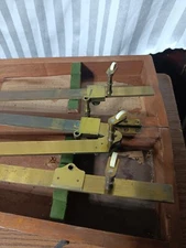 ANTIQUE BRASS THOMAS JAMES PANTOGRAPH ORIGINAL WITH WOOD BOX
