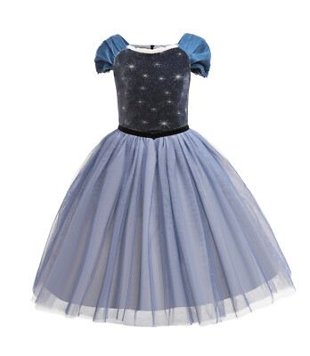 ELSA & ANNA  Mädchen Kostüm Schneekönigin Prinzessin Kleid Halloweenkostüm EL2108