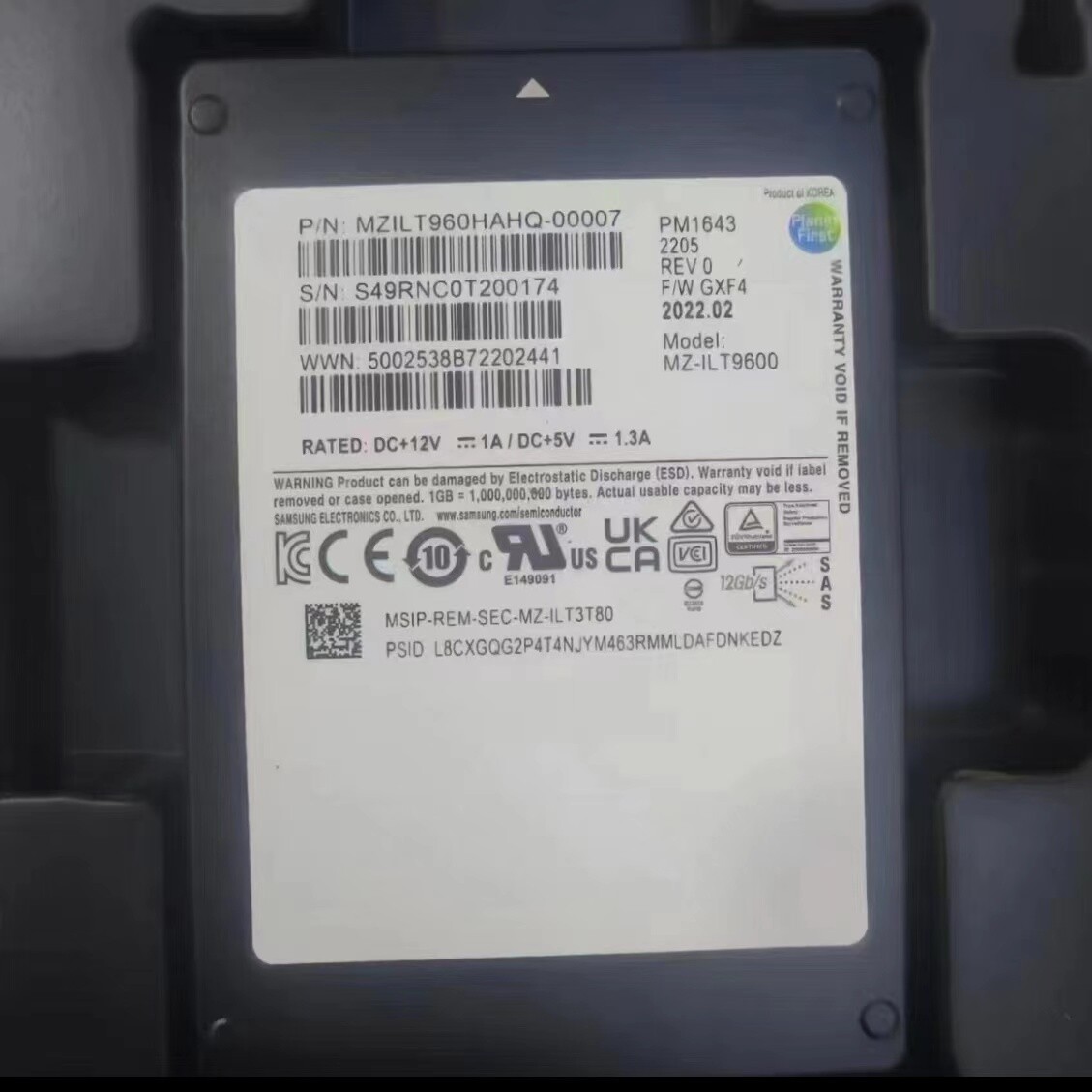 Samsung SSD 960GB PM1643 2.5
