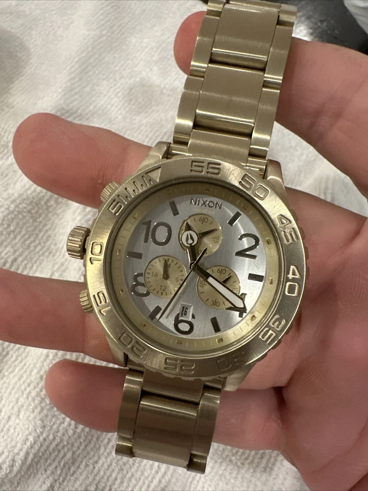 Nixon 302559 A0371219 Lefty 42-20 Chronograph Gold Tone Mens Watch - Image 2 of 4