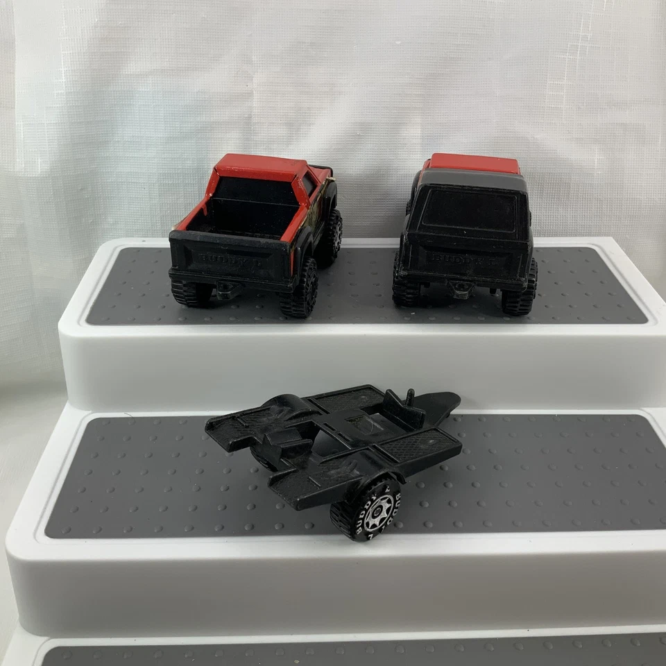 De colección Buddy L Corp Dados Camionetas Ford con Remolque Rojo y Negro Die Cast Lote De 3 Foto 2 de 4