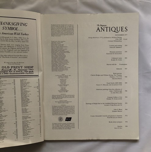 Vintage • The Magazine Antiques • NOV 1977 Volume CXII No. 5 • AMERICAN PAINTING - Imagen 3 de 3