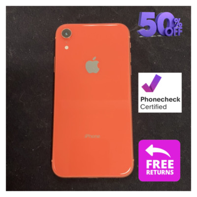 Apple iPhone XR White/Coral 64GB Unlocked Verizon At&t T-Mobile GSM Smartphone 