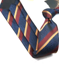 New Classic Striped Blue Red JACQUARD WOVEN 100% Silk Men's Necktie Tie