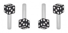 716 Car Pickup Truck Motor Semi Black Dice 10-32 Chrome Door Lock Knobs 2 Pair