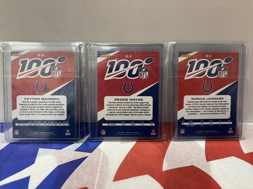 2019 Panini Chronicles NFL 100 Manning /199, Wayne /49, Leonard /199 Colts NFL - Bild 2 von 2