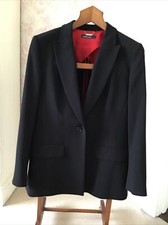 Marccain Black Blazer With Red Lining Size N5 (uk16) - New