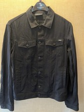 Armani Jeans Trucker Style Denim Jacket In Black Mens Size Medium