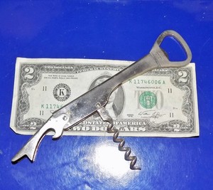 Vintage IRVIN WARE Italian Corkscrew/Bottle Opener Bar Tool