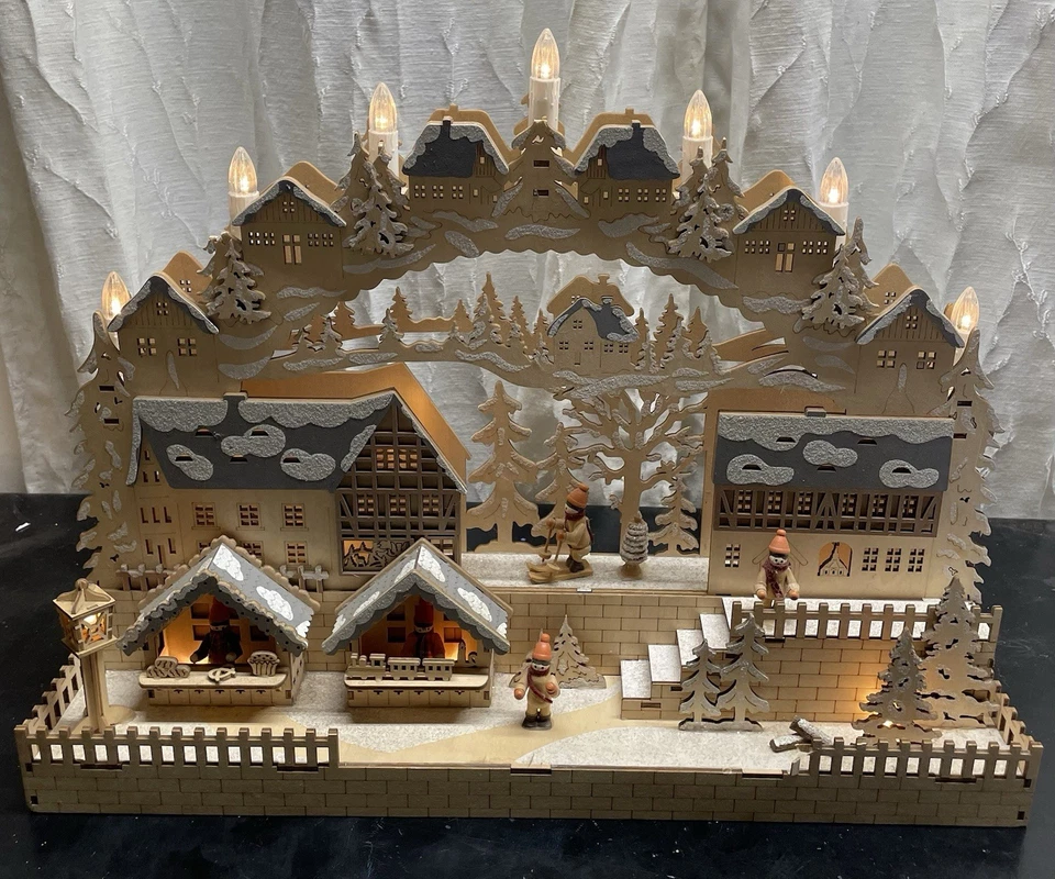 Деревянный рождественский декор многоярусная подсветка, арка шенгенской свечи 15x20 - Изображение 2 из 4