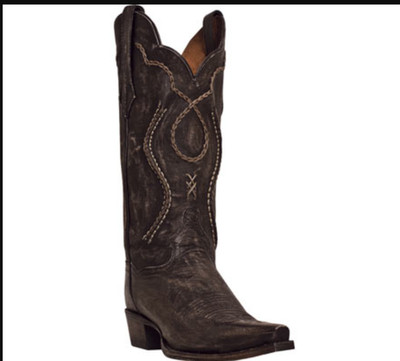 DAN POST Men's Tyree Chocolate Chainlaced Cowboy Leather Boots DP26680 9.5 EUC