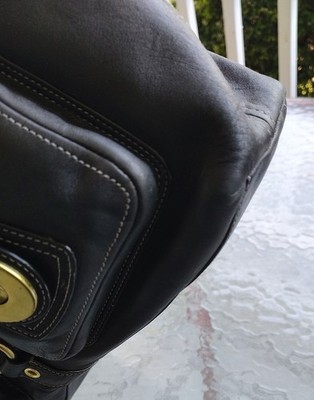 Coach F14043 XL Vintage Brooklyn Black Leather Shoulder Bag