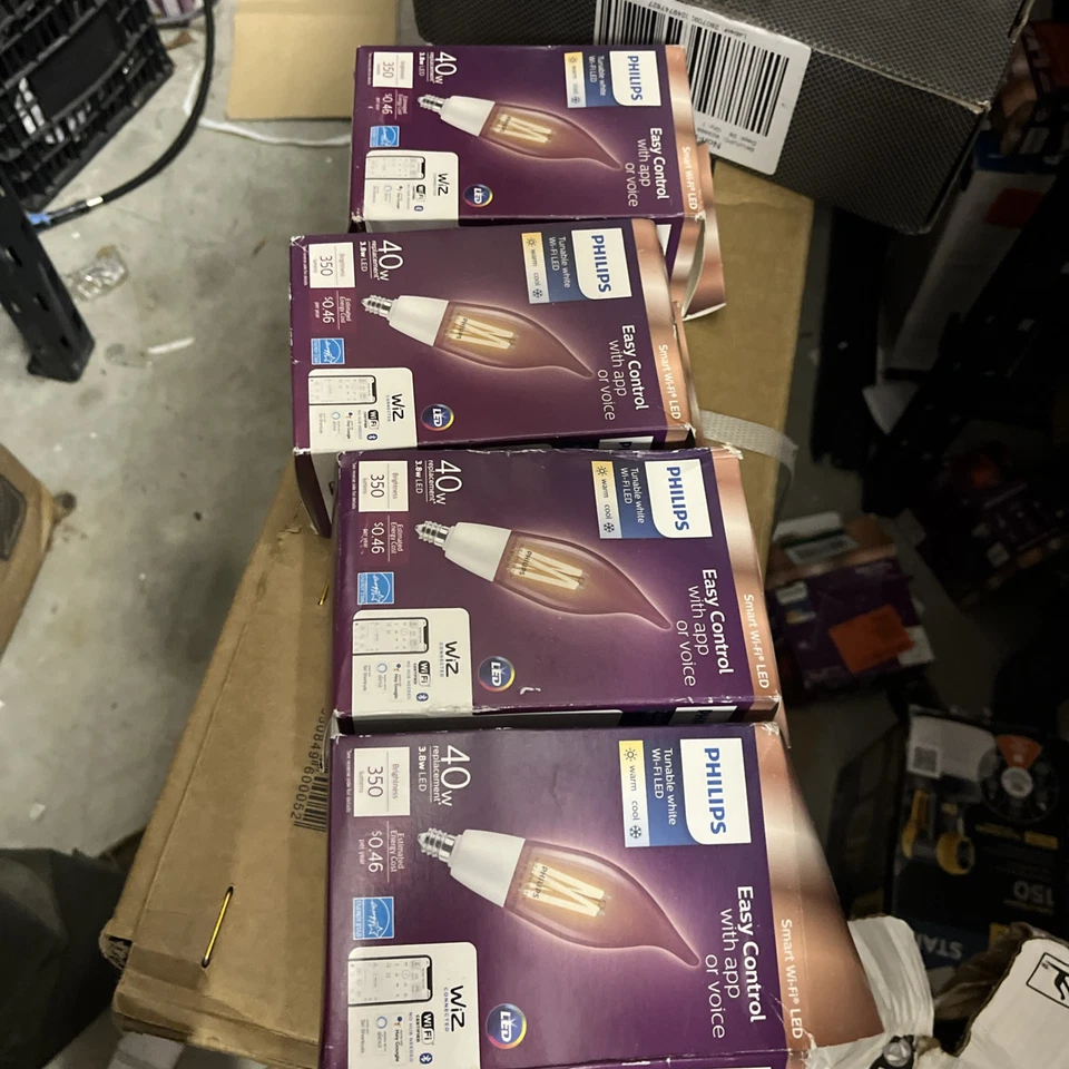 4x Philips 40w Replacement 3.8W BA11 Tunable White Smart WiFi LED Bulb 7231 - Image 2 of 4