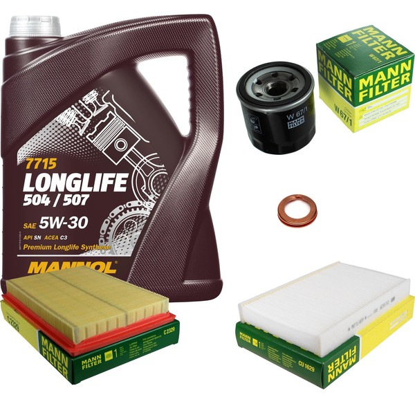 Mann Inspektionspaket 5L Mannol Longlife 5W-30 FüR Nissan Juke 1.6 Pulsar-image