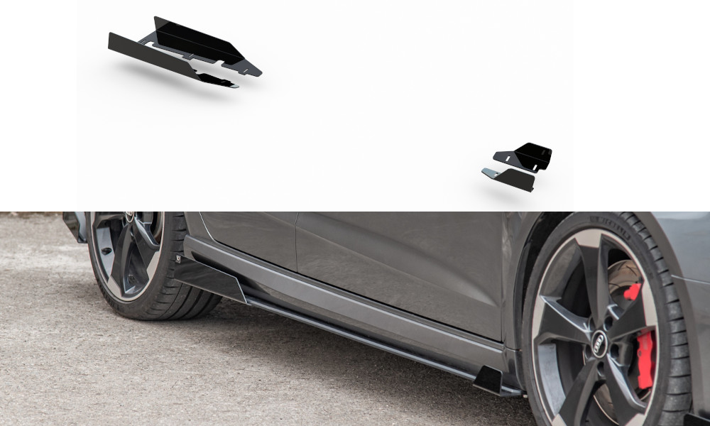 Side flaps Maxton Audi RS3 8V Sportback en ABS finition brillant