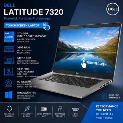 Dell Latitude 7320 i7 11th 16GB 512GB SSD 13'' FHD Webcam Touchscreen HDMI Win 11