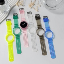 Transparent Silicone for Samsung Galaxy Watch 8 40mm 44mm Case Strap Correa Band