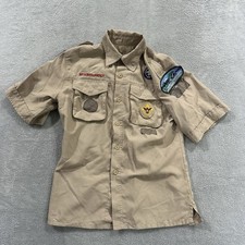 Boy Scouts Of America Youth Boys Large Vented Uniform Shirt Short Sleeve
