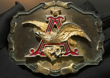 ANHEUSER-BUSCH VINTAGE 1977 BELT BUCKLE WITH EAGLE LOGO, RAIN-TREE USA