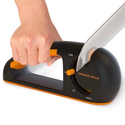 Orange Ninja 4-Stage Knife Sharpener & Serrated Knife Sharpener  Repairs, Sha...