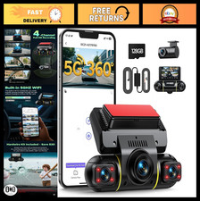 4 Channel Dash Cam Front Rear Left Right Inside 128GB SD Card - Car Security C