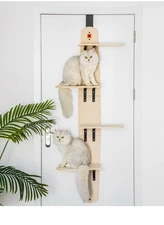 MEWOOFUN 4-Levels Door Hanging Cat Climber Door Mounted Vertical Cat Tree Tower