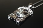 ESTATE: 925 STERLING SILVER XXL MASSIVE Jesus BAGUETTE Lab Sim VVS1 Pendant — photo 4