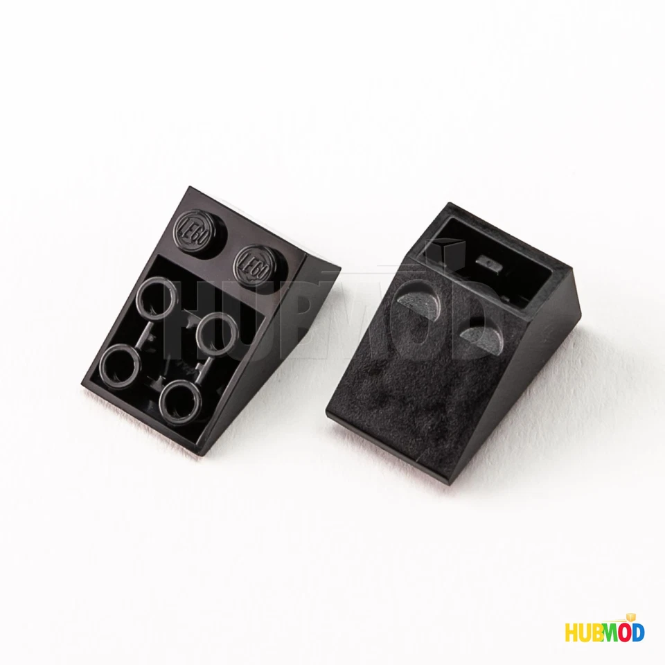 Lot of 6 LEGO Black 3x2 3747 Slope 33 Inverted Roof Tile with Connections Studs - Image 2 of 2