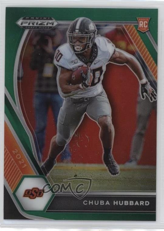 2021 Panini Prizm Draft Picks Green Prizm Chuba Hubbard #125 14x1