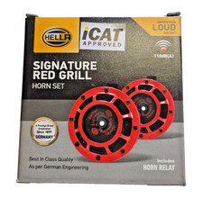 Hella Supertone Horn Kit 12v 300500hz Highlow Red Grill Relay Brackets