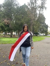 Unisex Crochet Indonesian Flag Scarf Size 60”x 9”