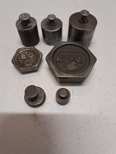 Vintage Lot OF 7 Steel Scale Weights Various Types And Weights Antique 