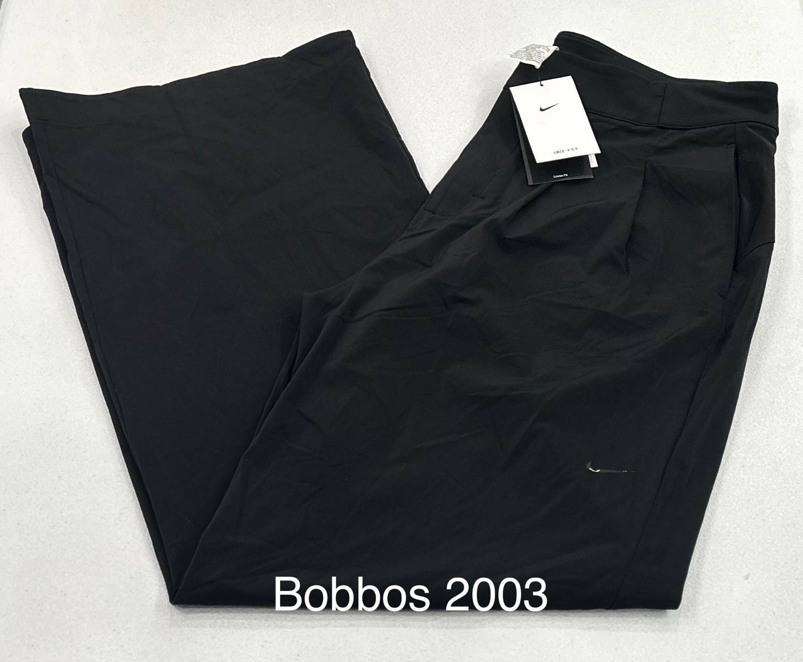 Nike Women's Loose Fit Bliss Wide Leg Pants, Black, Size L